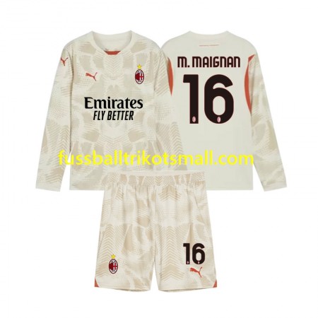 Fußballtrikots AC Mailand Mike Maignan 16 Torwart Kinder 2024-2025 Langarm 3rd trikot kaufen